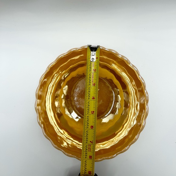 🔥👑⚓️🍑🧡🤍Fire King Anchor Hocking - Vintage Peach Lustre Large Bubble Bowl. - Picture 16 of 16